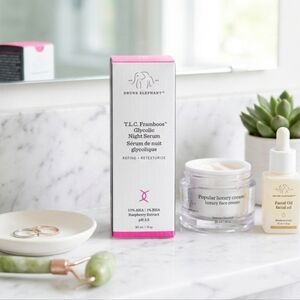 ​New Drunk Elephant T.L.C. Framboos Glycolic Night Serum 30ml 1oz  Resurfacing